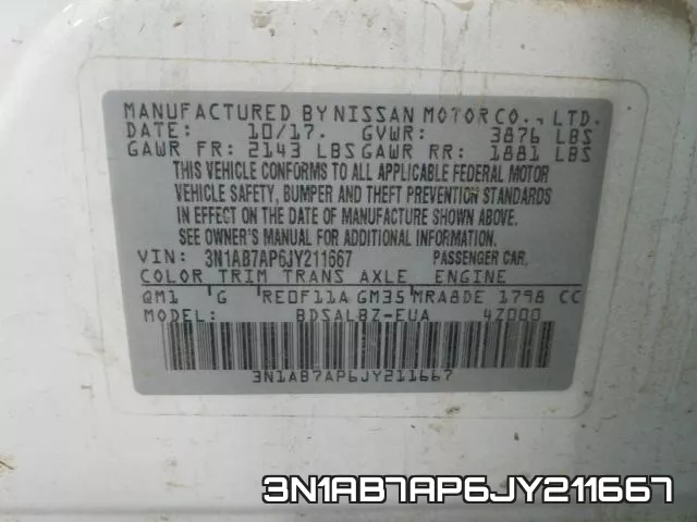 3N1AB7AP6JY211667 фото 2