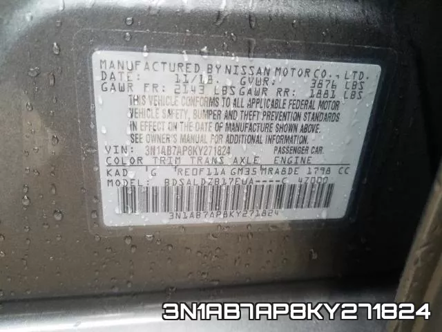 3N1AB7AP8KY271824 фото 2