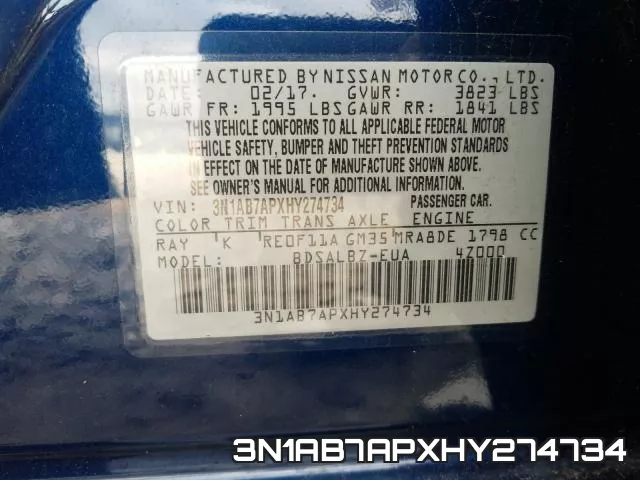 3N1AB7APXHY274734 фото 2