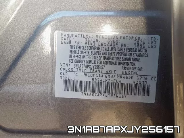3N1AB7APXJY256157 фото 2