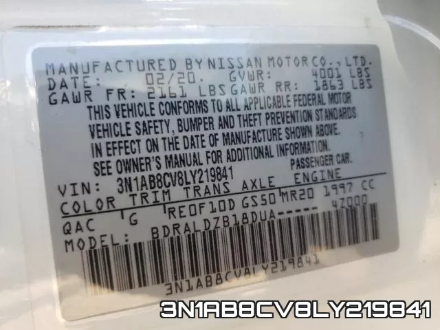 3N1AB8CV8LY219841 фото 2