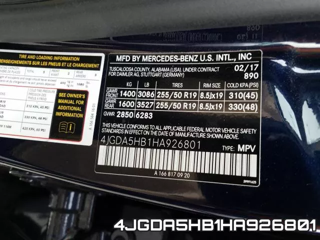 4JGDA5HB1HA926801 фото 2