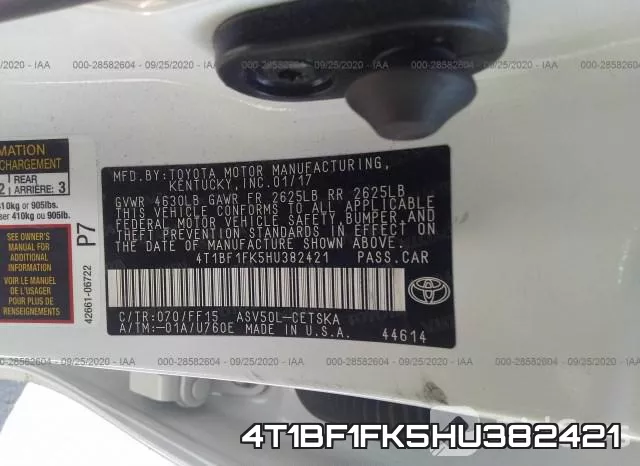 4T1BF1FK5HU382421 фото 10
