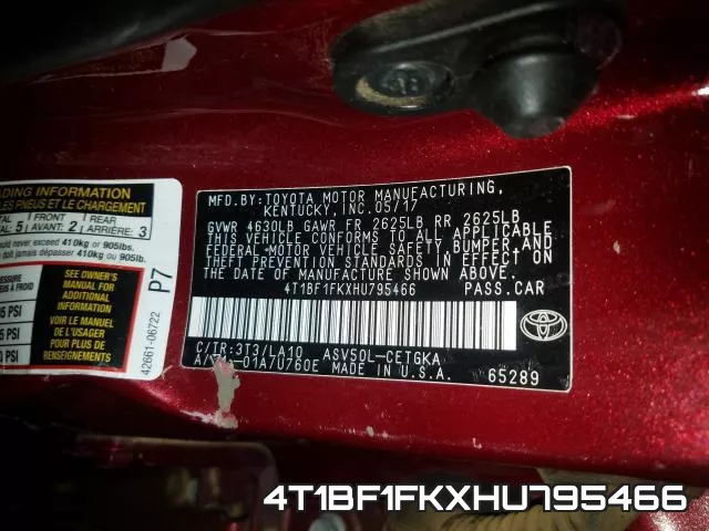 4T1BF1FKXHU795466 фото 2