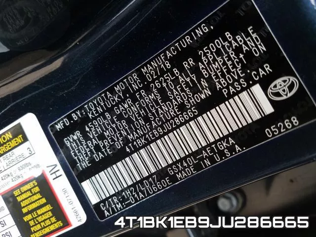 4T1BK1EB9JU286665 фото 2