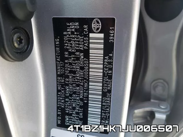 4T1BZ1HK7JU006507 фото 2