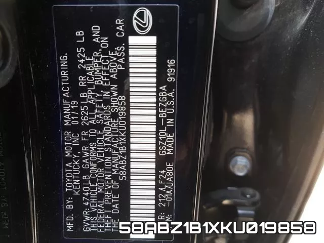 58ABZ1B1XKU019858 фото 2