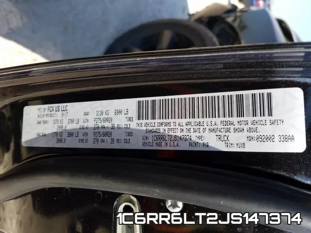 1C6RR6LT2JS147374 фото 2