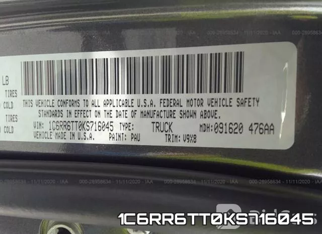 1C6RR6TT0KS716045 фото 10