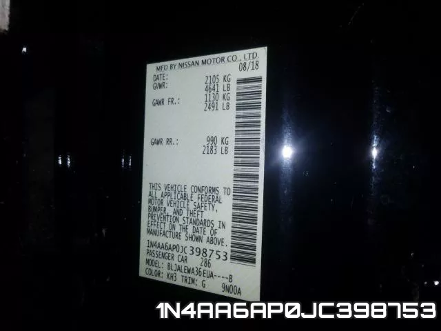 1N4AA6AP0JC398753 фото 2