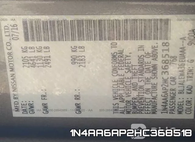 1N4AA6AP2HC368518 фото 10