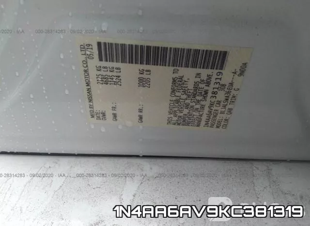 1N4AA6AV9KC381319 фото 10