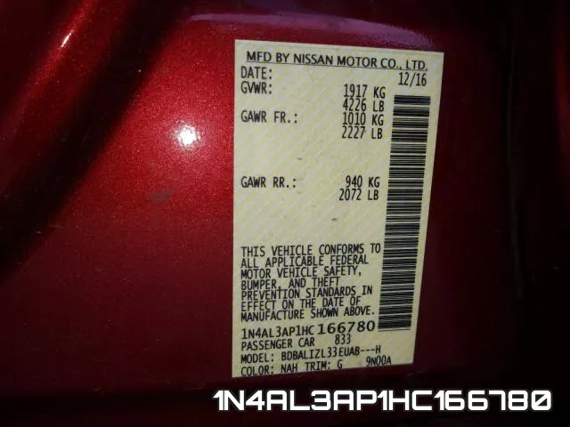 1N4AL3AP1HC166780 фото 2