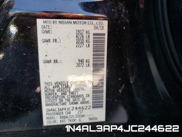 1N4AL3AP4JC244622 фото 2