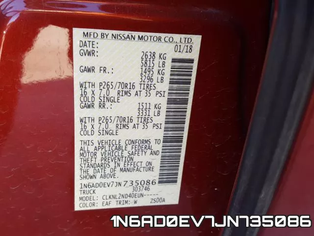 1N6AD0EV7JN735086 фото 2