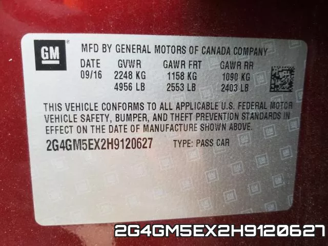 2G4GM5EX2H9120627 фото 2