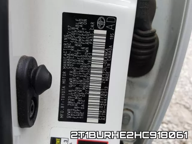 2T1BURHE2HC918061 фото 2
