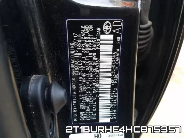 2T1BURHE4HC875357 фото 2