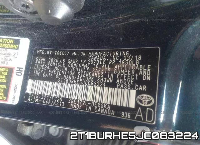 2T1BURHE5JC083224 фото 10