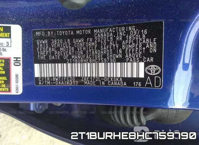 2T1BURHE8HC759790 фото 10