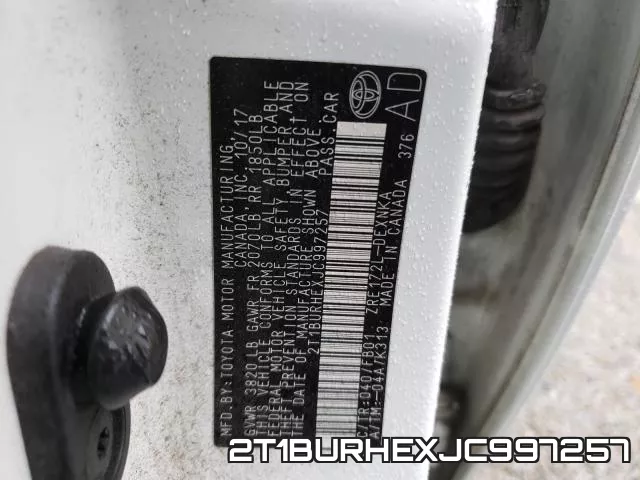 2T1BURHEXJC997257 фото 2