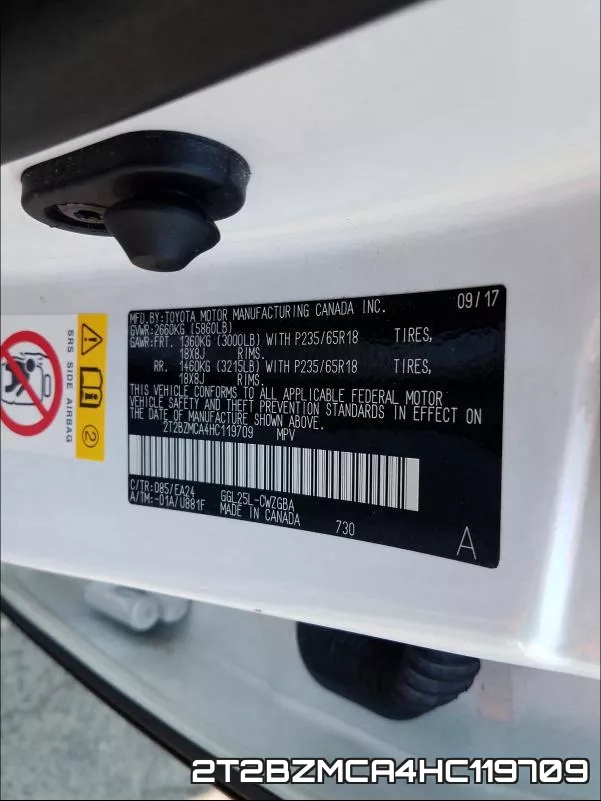 2T2BZMCA4HC119709 фото 2