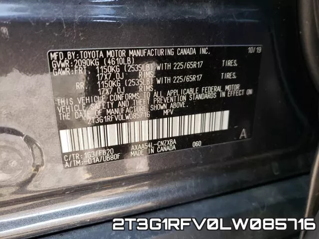 2T3G1RFV0LW085716 фото 2