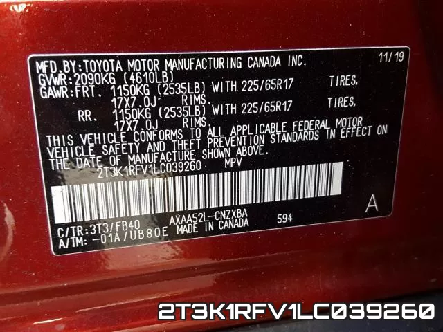 2T3K1RFV1LC039260 фото 2