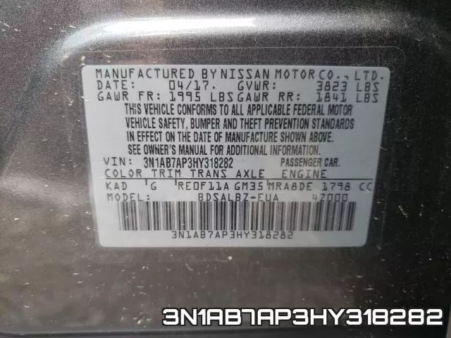 3N1AB7AP3HY318282 фото 2