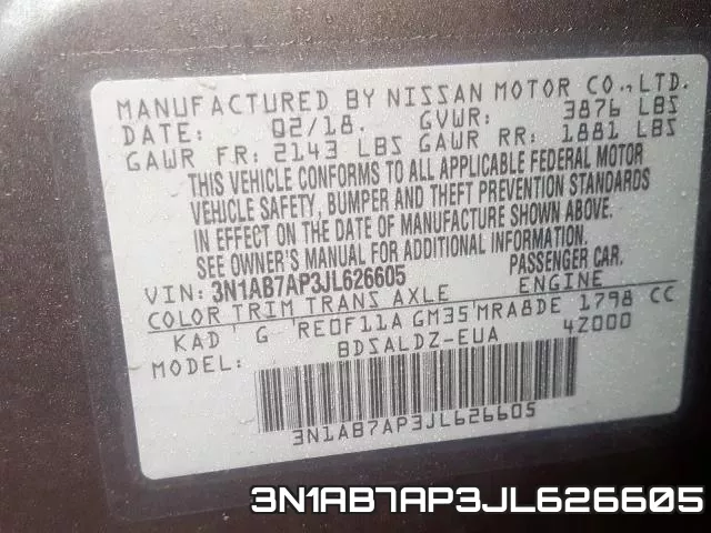 3N1AB7AP3JL626605 фото 2
