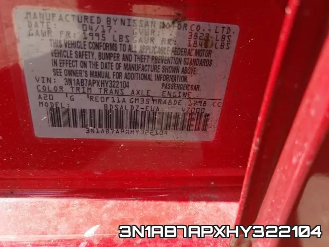 3N1AB7APXHY322104 фото 2