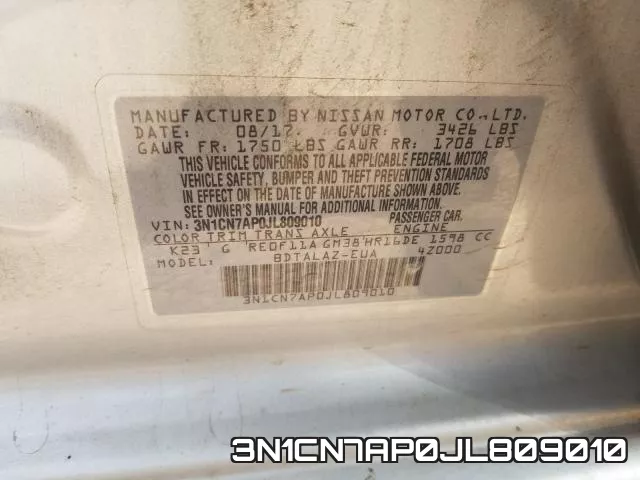 3N1CN7AP0JL809010 фото 2