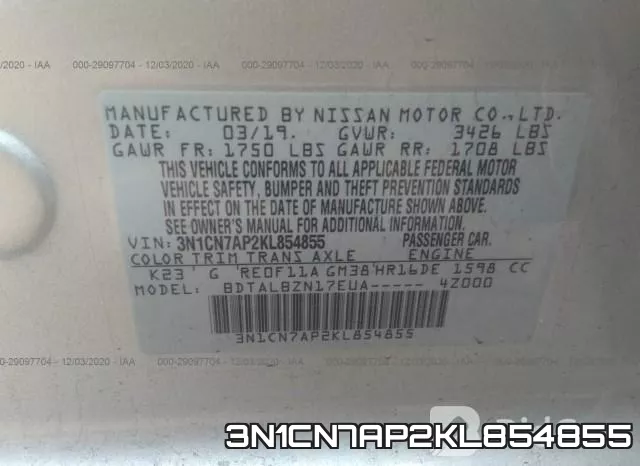 3N1CN7AP2KL854855 фото 9