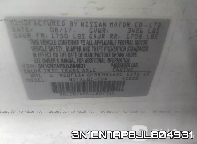 3N1CN7AP8JL804931 фото 10