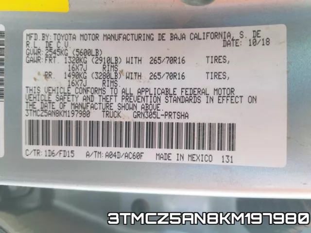 3TMCZ5AN8KM197980 фото 2