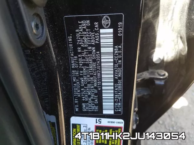 4T1B11HK2JU143054 фото 2