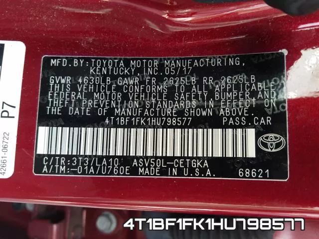 4T1BF1FK1HU798577 фото 2