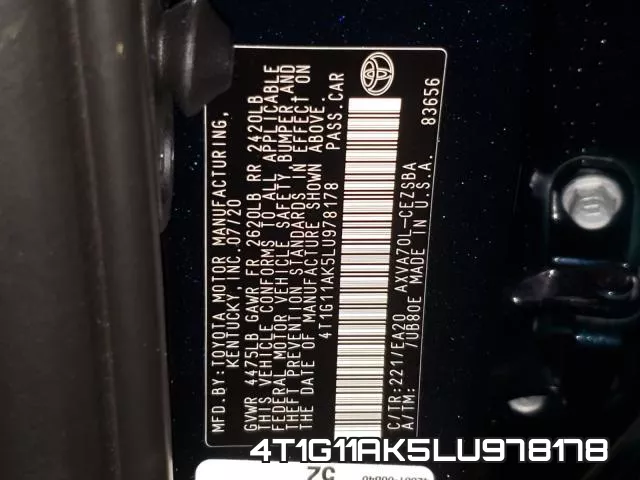 4T1G11AK5LU978178 фото 2