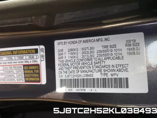 5J8TC2H52KL038493 фото 2