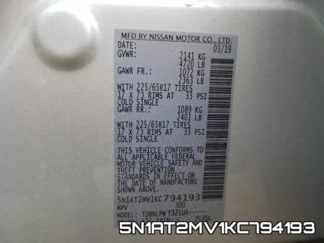 5N1AT2MV1KC794193 фото 2