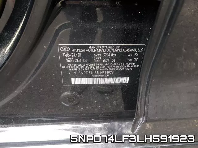 5NPD74LF3LH591923 фото 2
