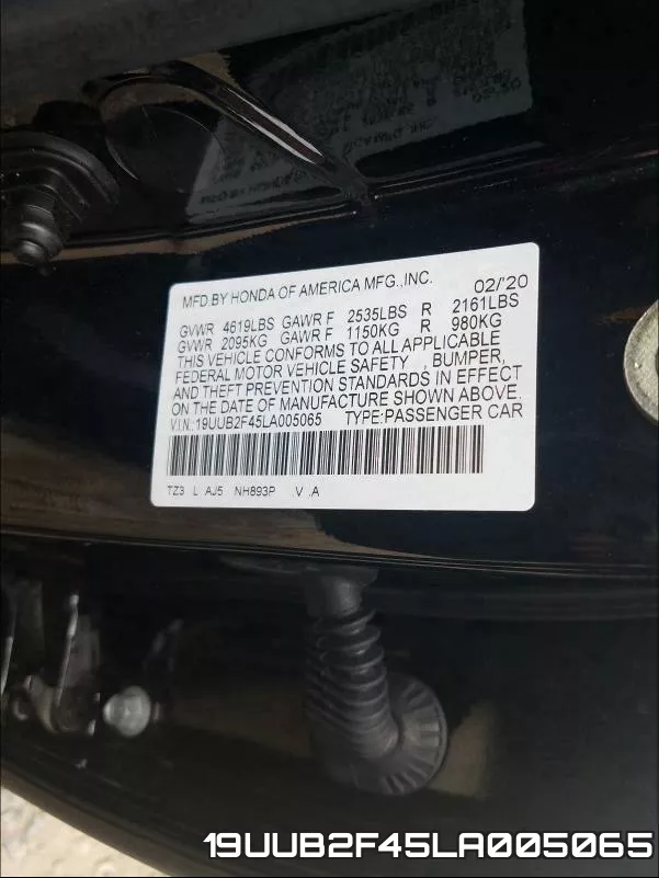 19UUB2F45LA005065 фото 2