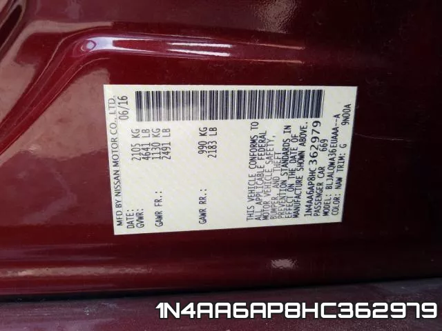 1N4AA6AP8HC362979 фото 2