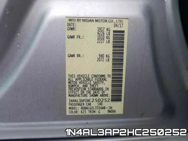 1N4AL3AP2HC250252 фото 2