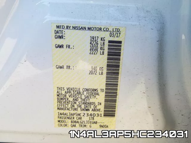 1N4AL3AP5HC234031 фото 2