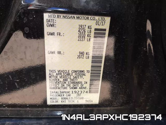 1N4AL3APXHC192374 фото 2