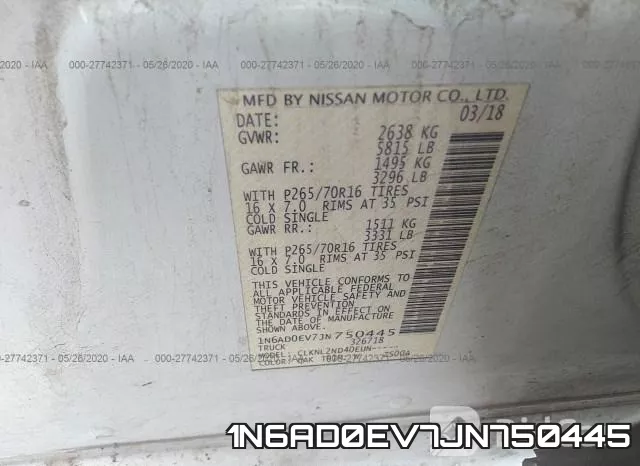 1N6AD0EV7JN750445 фото 10