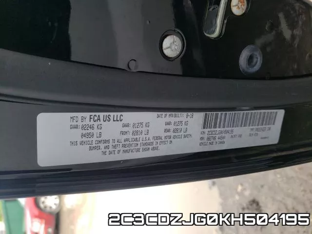 2C3CDZJG0KH504195 фото 2