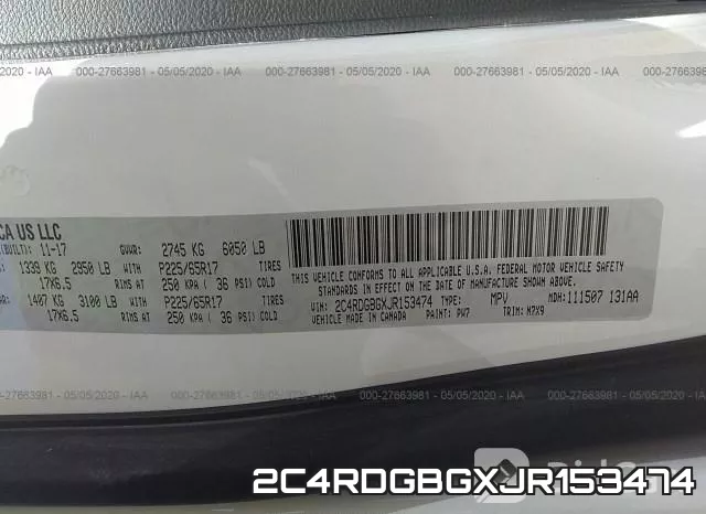 2C4RDGBGXJR153474 фото 9