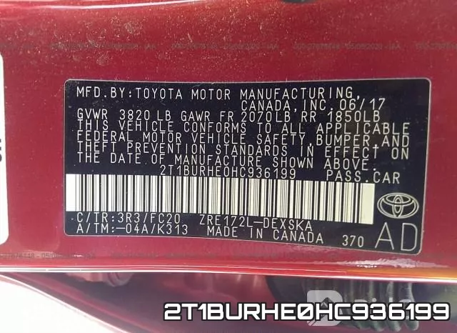 2T1BURHE0HC936199 фото 8